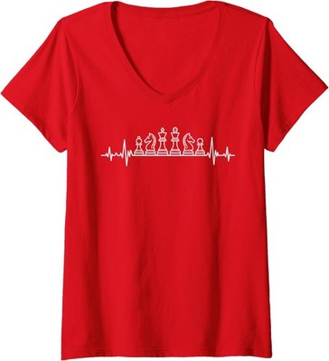 Unique Chess Themed for Chess Player Chess Lover Ladies' V-Neck Tshirt