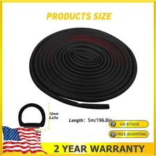D Shape EPDM Rubber Seal Car Weather Strip Door Window Lock Trunk Hood Edge Tri