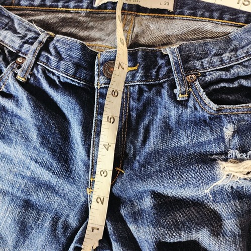 Abercrombie and Fitch Jeans Womens Sz 8 Emma 29/33 Dark Wash Destressed Cotton - Picture 10 of 11