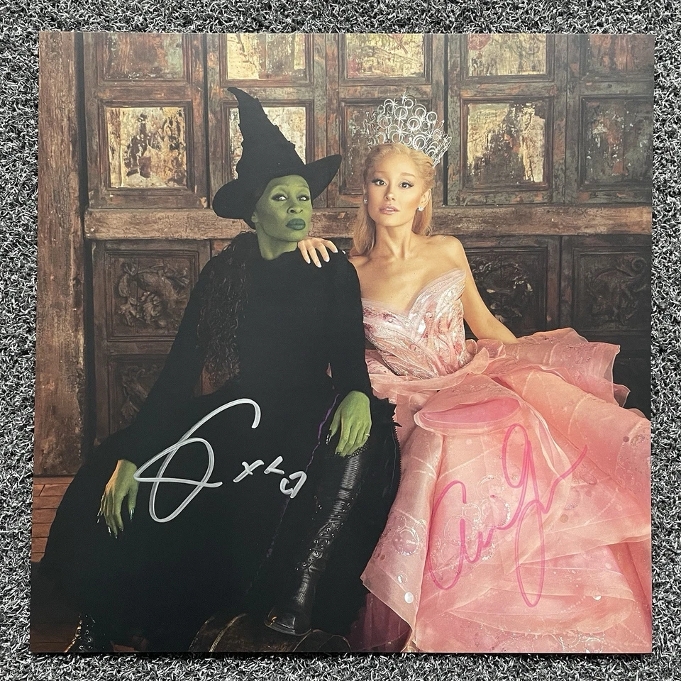 Wicked Picture Disc Vinyl & Signed Autographed Print Ariana Grande Cynthia Erivo - Image 4 of 4