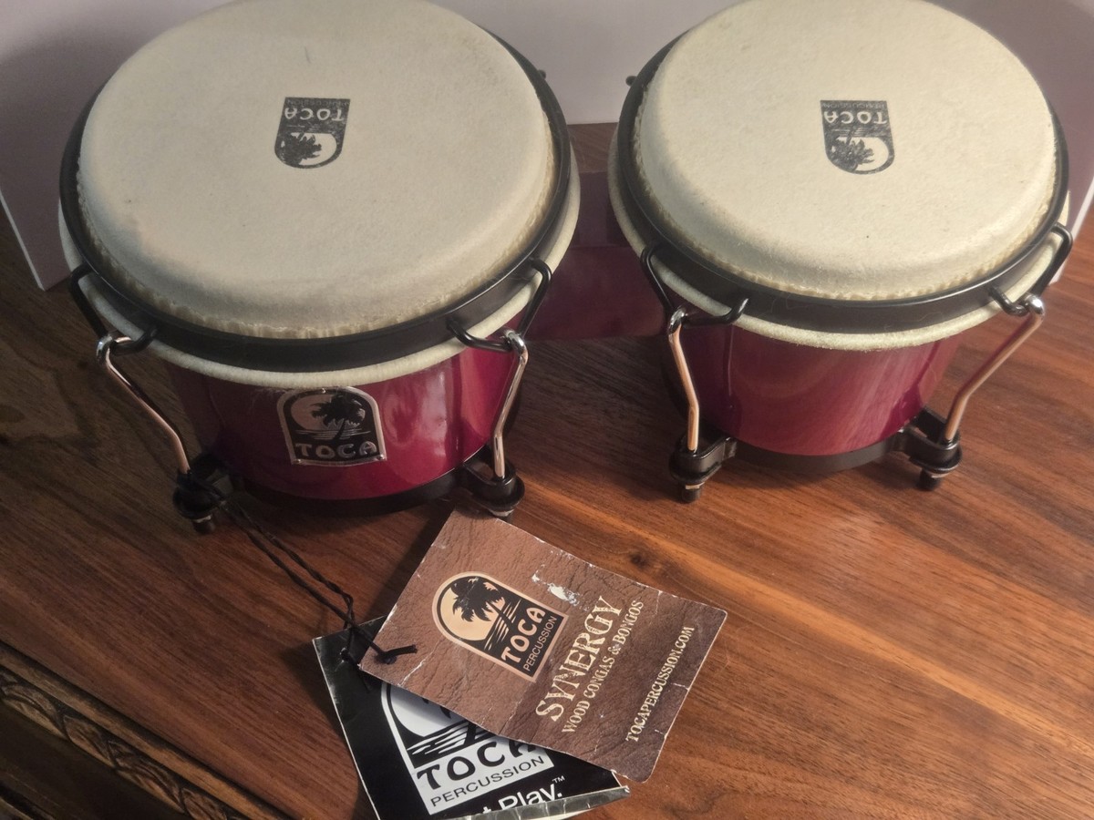 Toca Percussion Synergy Wood Bongos - Rio Red Bongo Drums | eBay