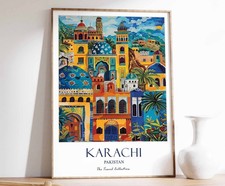 6_Karachi Print, Karachi Travel Poster, Pakistani Wall Art, Pakistan Travel Prin