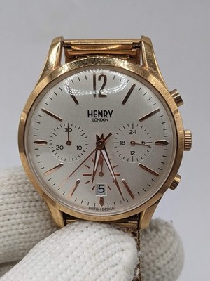 Henry London Richmond HL39-CM-0034 Chronograph Rose Gold SS Mesh 39mm Watch