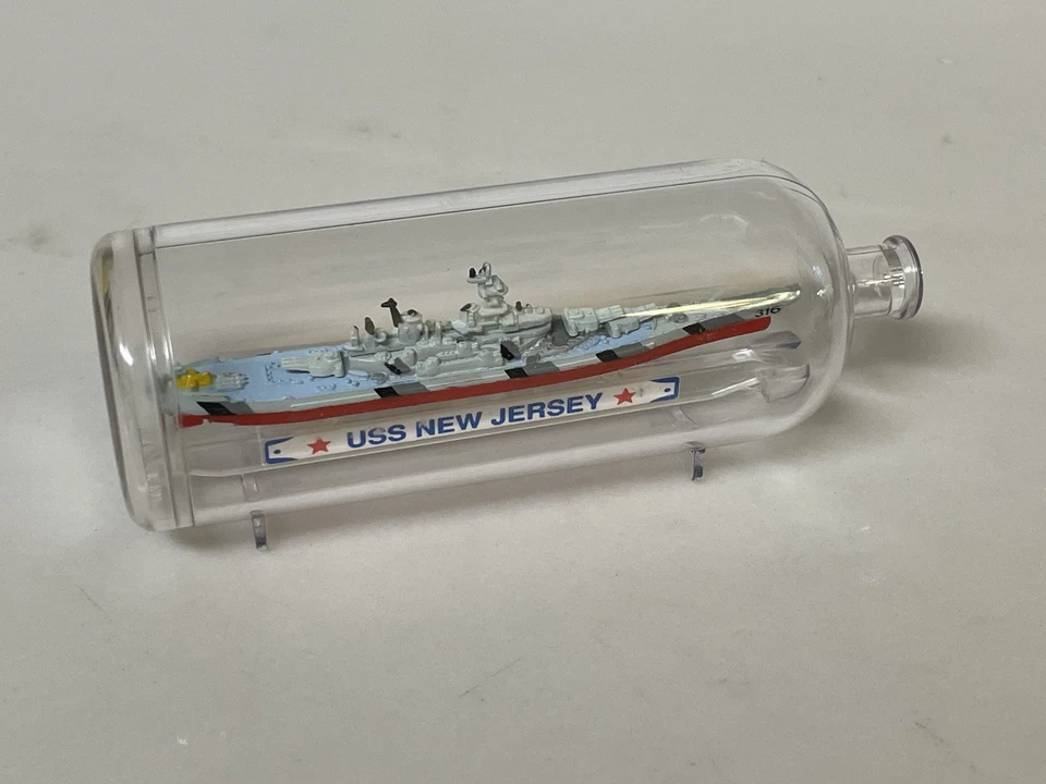 Galoob Micro Machines Ship in a Bottle #8 USS New Jersey Navy Battleship 1990 - Image 3 of 4