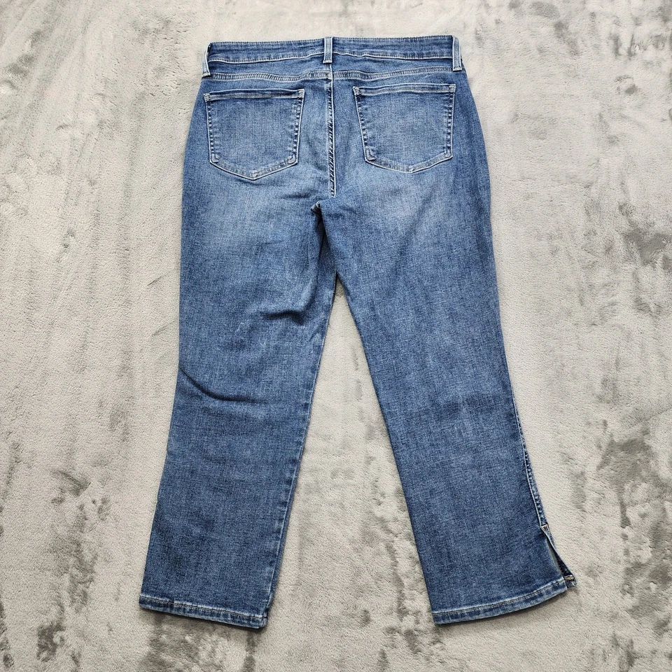 NYDJ Jeans Womens 6 Blue Loire Chloe Capri Crop Slit Hem Stretch Denim Casual - Image 3 of 4