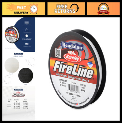 Crystal Beading Thread 0.007'' - 125 yd FireLine, 8 lb Break Strength, Durable Cr