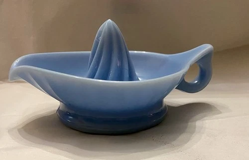 1930’s  Jeanette Glass Juicer Reamer Delphite Blue