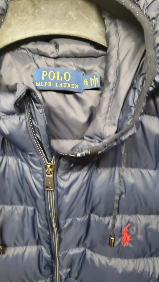 Chaqueta azul Polo Ralph Lauren para hombre con capucha acolchada plumón de ganso XL  Foto 2 de 4