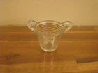 Art Glass Mini Woven Basket Toothpick Holder Clear 2" Vintage