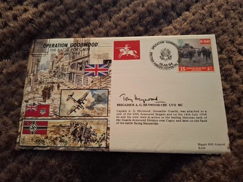 WW2 Brig A G Heywood MC signed RAF cover Operation Goodwood Battle for Caen