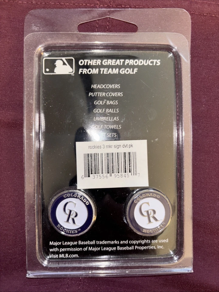 Nueva herramienta Colorado Rockies MLB Team Golf Divot con 3 marcadores magnéticos de bola nueva en paquete Foto 2 de 3