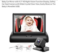 Baby Car Mirror with 4.3" HD Night Vision Function Display, Safety Car Seat