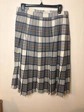 Vintage Scottish Wool Kilt Skirt Tartan Plaid Wrap Made Scotland 16