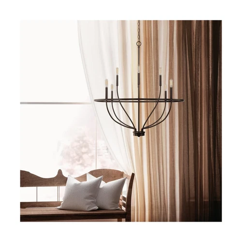 HomePlace Lighting 428581BZ Greyson Urban/Industrial Vine-Style Round Chandel... - Picture 2 of 4