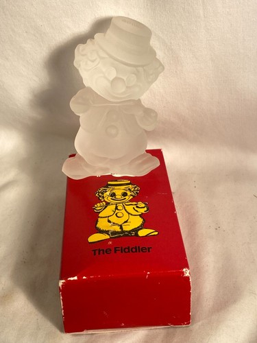 Mosser Glas der Geiger Clown Figur Stachel Kristall satiniert neu offene Verpackung 3,75" T - Bild 3 von 10