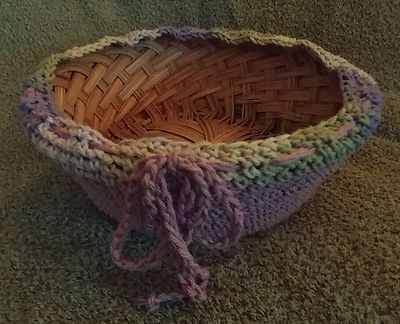 FREE BASKET  SHIP Crocheted Multi Lavender Hand Made Protective All Purpose 11''