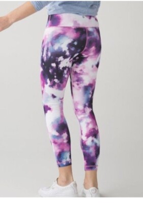 Lululemon High Times Pant HR 7/8 Luon S 6 Blooming Pixie Multi Pink Purple New