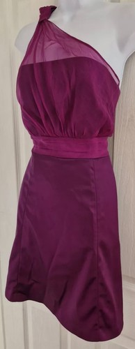 Women's Coast Dress Size 14 Purple One Shoulder Wedding Occasion A-line Silk - Picture 5 of 8