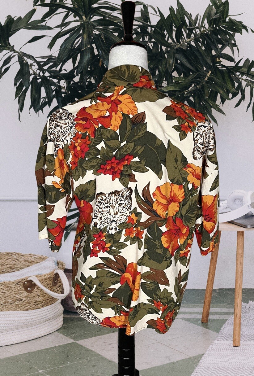 Vintage Tropical Button Down Medium - image 3