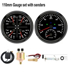 110mm GPS Speedometer 0-120MPH with Tachometer 8000RPM 4 in 1 Gauge with Senders