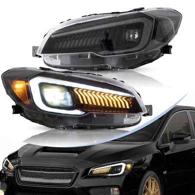 VLAND Headlights Full LED Fit 2015-2021 Subaru WRX STI w/Startup Animation Pair