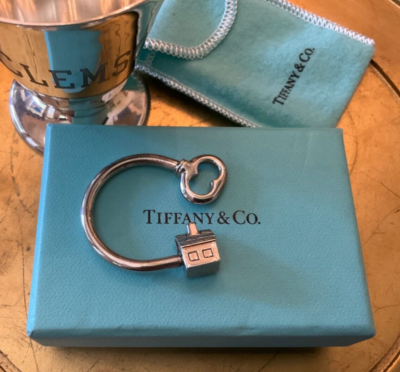 Tiffany & Co. Sterling Silver 925 House & Key Ring Key Chain Key