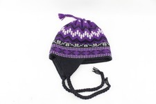 Vermont Originals Unisex Adult Wool Hat Cap Beanie Ear Flaps Tassel Geometric