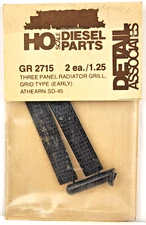 Detail Associates HO Scale #GR 2715 3-Panel Radiator Grill Grid Type Early SD-45