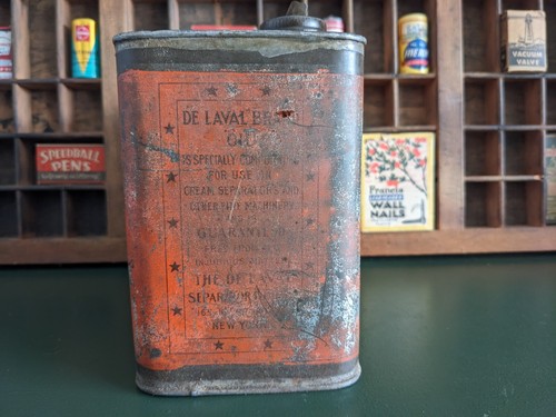 Early Antique De Laval Cream Separator Oil Can ~ About 1/2 full - Picture 6 of 11