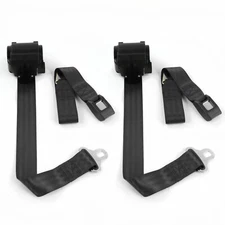 Camaro 1982 - 1992 Standard 2pt Black Retractable Bucket Seat Belt Kit - 2 Belts