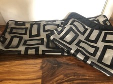 Black/Silver geometric Rectangle Full/Queen Pillow Shams by Mainstays set of 2
