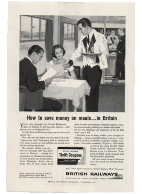 Vintage British Railways 1960 Print Ad Thrift Coupons United Kingdom Britain UK
