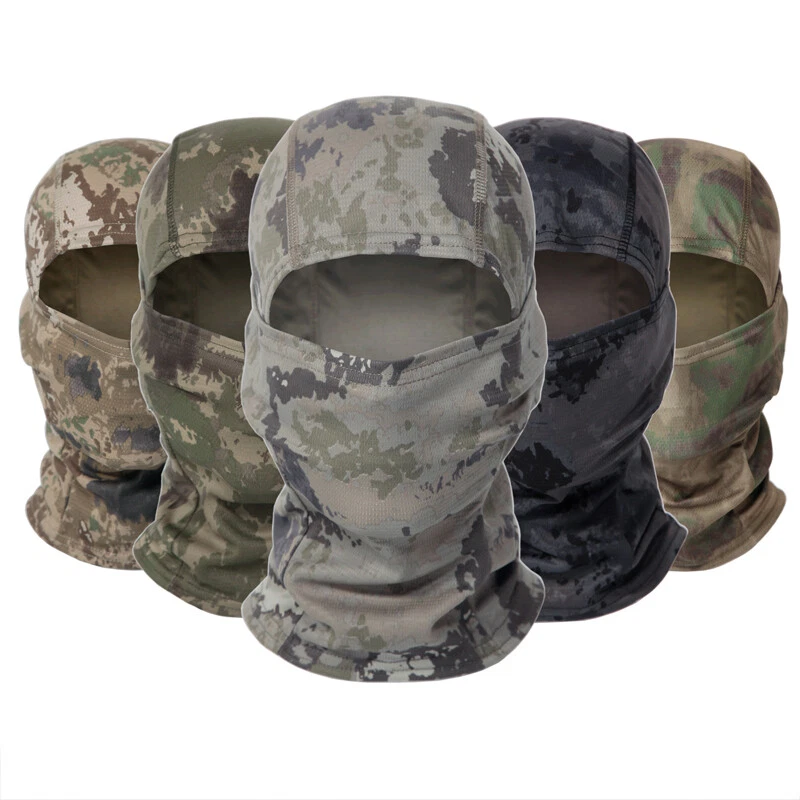 Tactical Camo Balaclava Hunting Shooting CS Face Mask Veil Scarf Snood Hood Head - Image 4 of 4