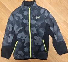 Under Armour UA Youth Boys Full Zip up Jacket Youth LARGE Coldgear Black/Gray