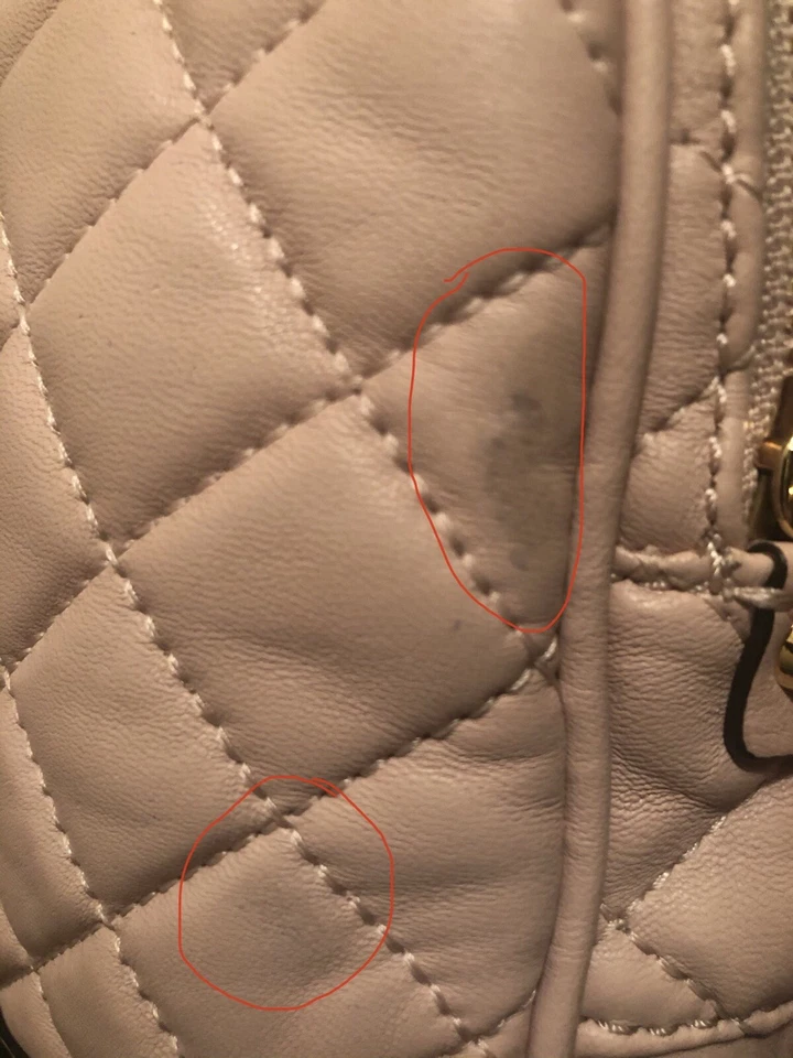 Mini Mochila MICHAEL KORS Rhea Cuero Acolchado en Rosa Suave-RARA-Nueva con Defectos Foto 3 de 4