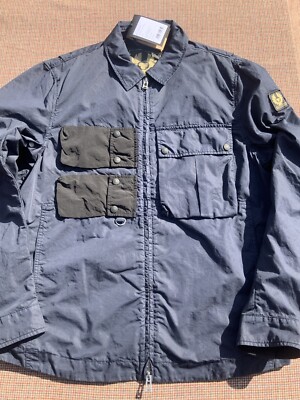 NEW $575 BELSTAFF Draft Overshirt Jacket Sz Large L Over Shirt Navy blue