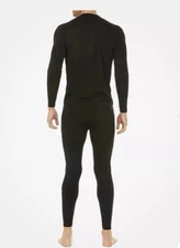 NEW Thermajohn 2 piece thermal underwear for men XL crew neck black.