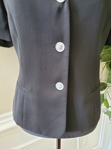 Danny & Nicole Women Black Polyester Short Sleeve Single Breasted Blazer Size 12 - Picture 4 of 11