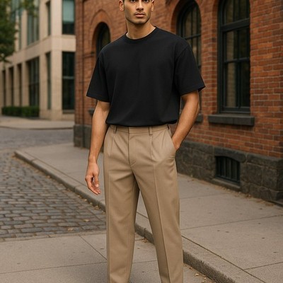 Arnold Palmer Mens Size W 36 x L 29 Reg Beige Pleated Front Office Dress Pants