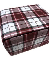 Home Luxuries Burgundy Red Tartan Plaid Cotton Flannel King Sheet Set New