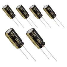6 x Aluminum Electrolytic Capacitor 3300uF 10V 20%12.5x25mm FM Radial Panasonic
