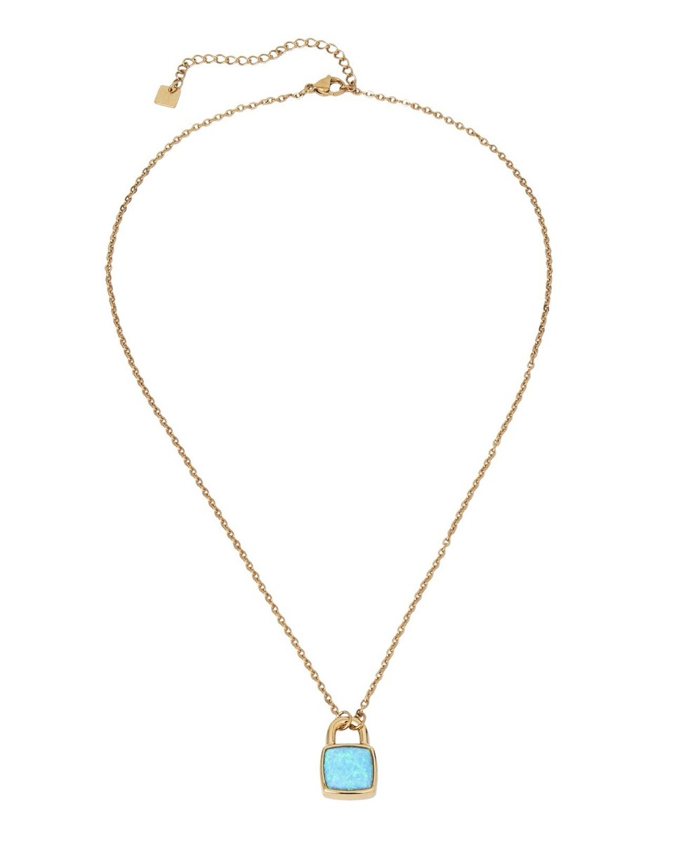 NEW TAYLOR SWIFT The Life of a Showgirl Lock Necklace Mint Opalite