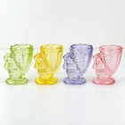 Fenton Vintage 1960s Rabbit Egg Cups Pressed Colored Glass Easter Decor MCM
