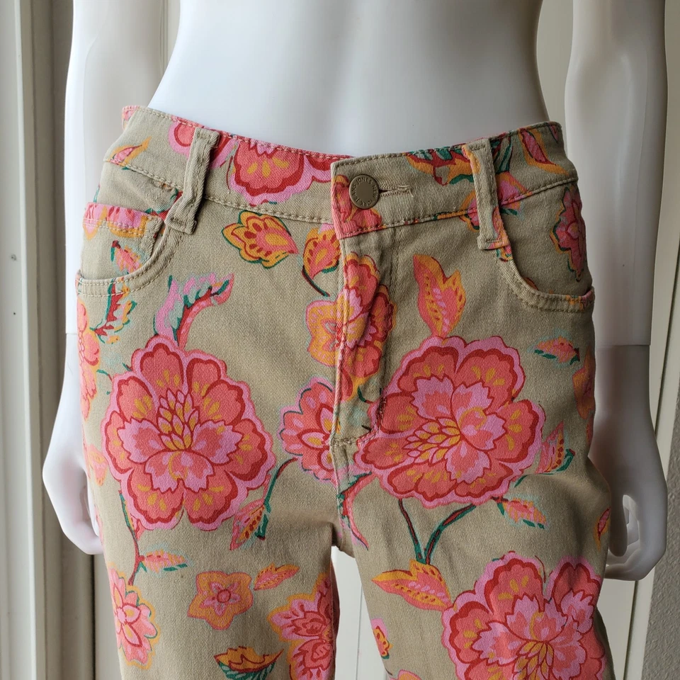 Pantalones chinos Jones New York para mujer con estampado floral de pierna recta talla 8 Foto 2 de 4