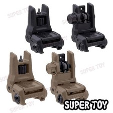 Share NEW Gen III Flip Up Sights Front  Rear Black Polymer 20mm Picatinny Mount