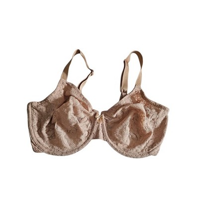 Wacoal Retro Chic Full Figure Underwire Lace Bra Tan 34DD 65149