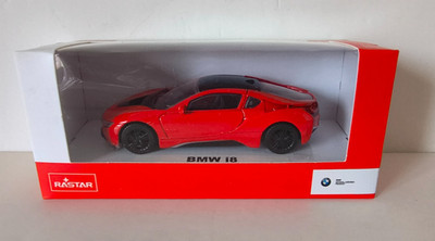 BMW i8 Hybrid Sports Supercar 2014-2020 Red Rastar 1/43 Scale Model Toy Car