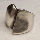 Vintage 925 Sterling Silver Modernist Chunky Abstract Statement Ring Size 6.5
