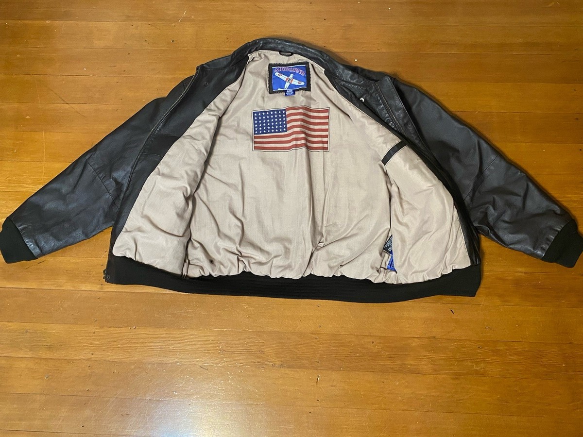 AIRBORNE TYPE A-2 U.S. FLIGHT BOMBER JACKET SZ L Brown Authentic
