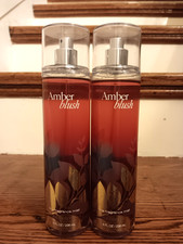 BATH AND BODY WORKS AMBER BLUSH FINE FRAGRANCE MIST LOT 2 NEW RARE DISCONTINUED